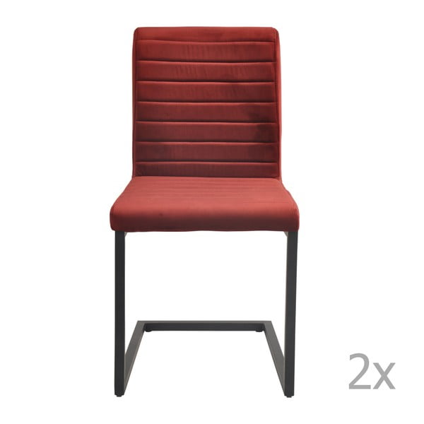 Sada 2 červených jídelních židlí Swing