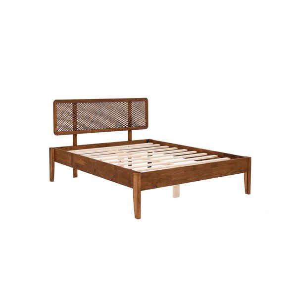 Jednolůžková postel ze smrkového dřeva s roštem v tmavě hnědo-přírodní barvě 90x200 cm Izabelya – Kalune Design