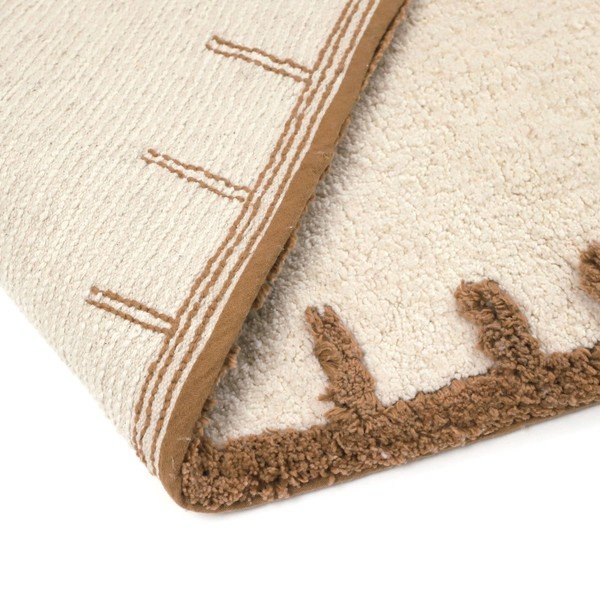 Krémový pratelný ručně tkaný bavlněný dětský koberec 65x120 cm Little Charlie – Nattiot-image-4