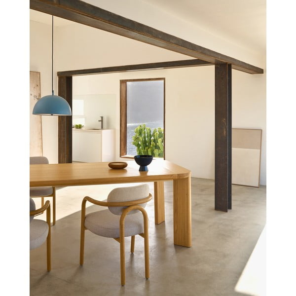 Rozkládací jídelní stůl s deskou v dubovém dekoru v přírodní barvě 100x200 cm Jondal – Kave Home-image-1