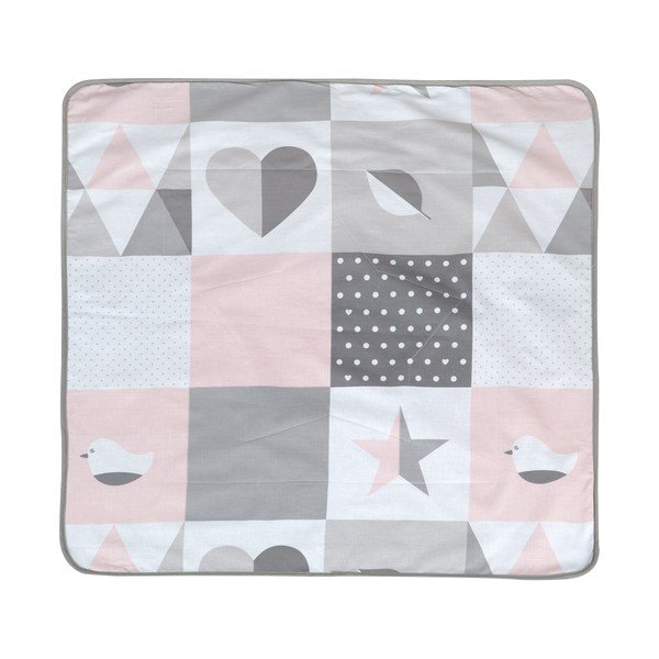 Růžová/šedá dětská deka z mikroplyše 80x80 cm Happy Patch – Roba