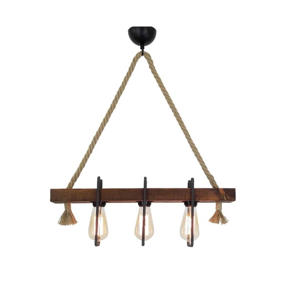 Dřevěné stropní závěsné svítidlo Demir, 3 žárovky