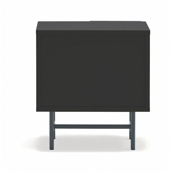Černý/antracitový matný noční stolek s poličkami Nube – Teulat-image-4