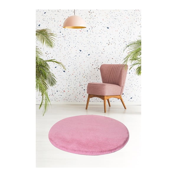 Světle růžový koberec Milano, ⌀ 90 cm