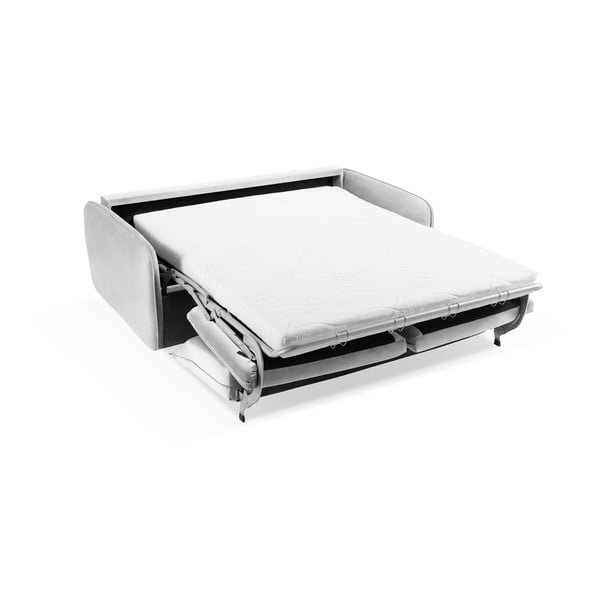 Světle šedá sametová rozkládací pohovka 214 cm Vienna – Cosmopolitan Design-image-4