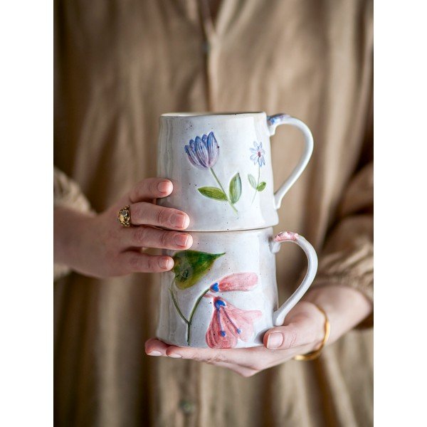 Krémové keramické hrnky v sadě 2 ks 430 ml Camilla – Bloomingville-image-4