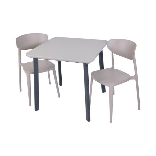 Světle hnědá plastová zahradní židle Mare – Rojaplast-image-1