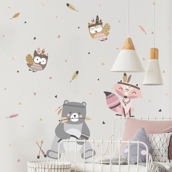 Dětské samolepky na zeď Ambiance Bear Indian Sweet-image-3