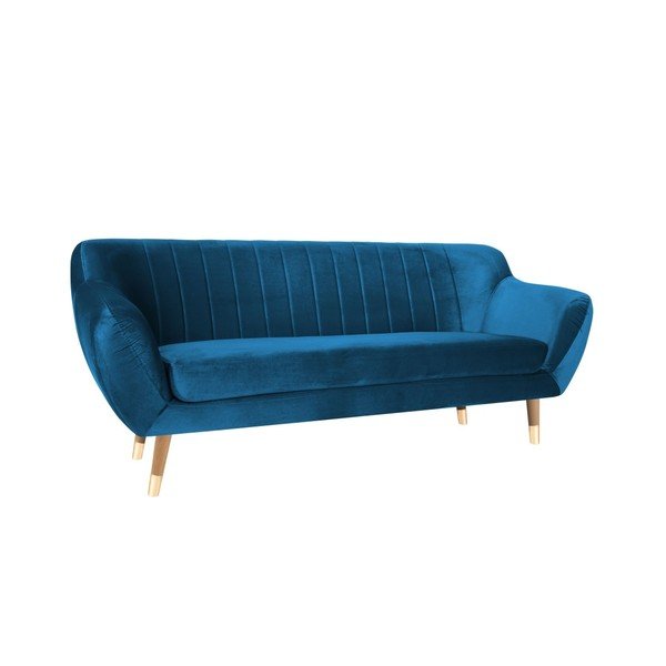Modrá sametová pohovka Mazzini Sofas Benito, 188 cm-image-2
