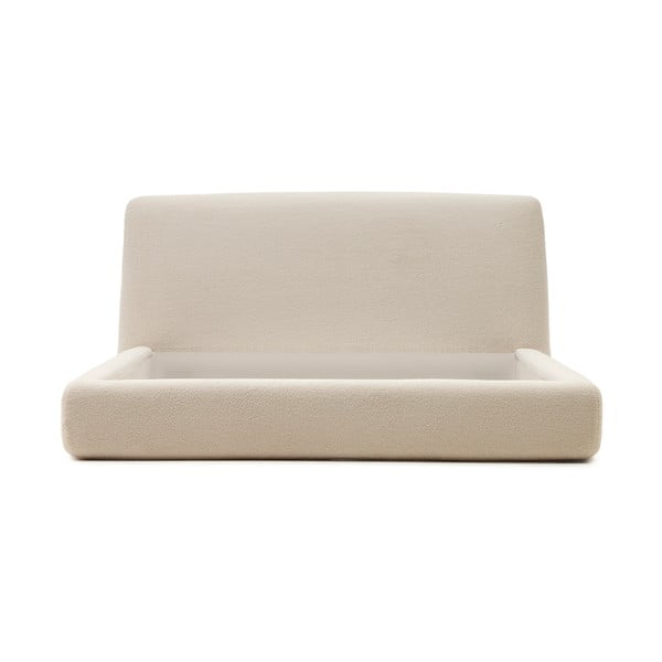 Béžová čalouněná dvoulůžková postel 160x200 cm Martina – Kave Home-image-3