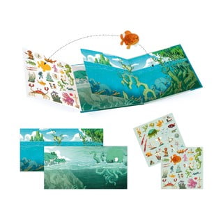 Set knihy s přemístitelnými samolepkami Djeco Sea Sticker Story