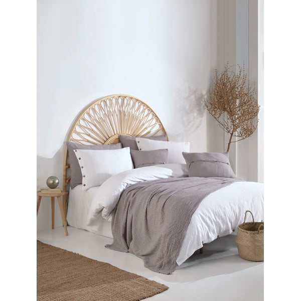 Bílé povlečení na dvoulůžko/prodloužené z bavlny Renforcé 240x220 cm Como Striped – Mila Home Luxury-image-1