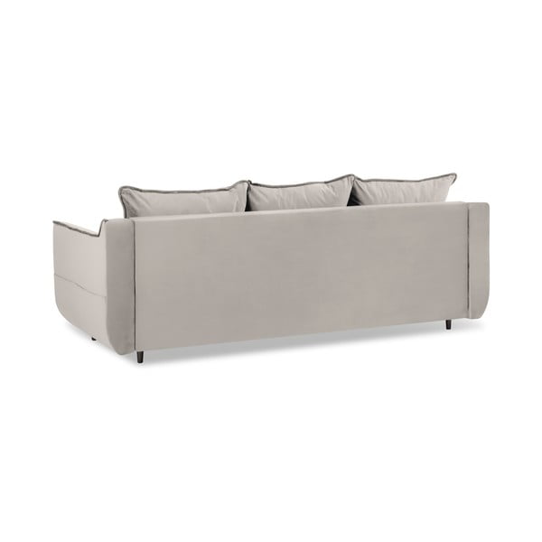 Béžová sametová rozkládací pohovka Kooko Home Basso-image-3