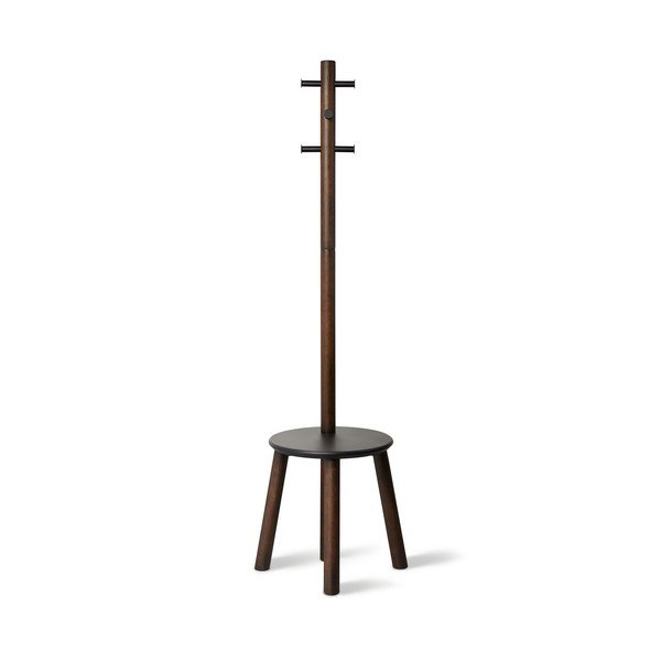 Černý přírodní věšák z kaučukového dřeva Pillar – Umbra-image-2