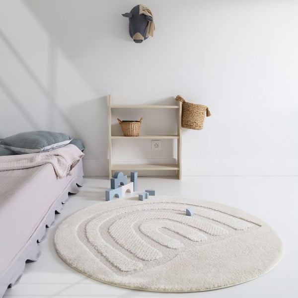 Krémový dětský koberec ø120 cm Rainbow Dream S – Nattiot-image-3