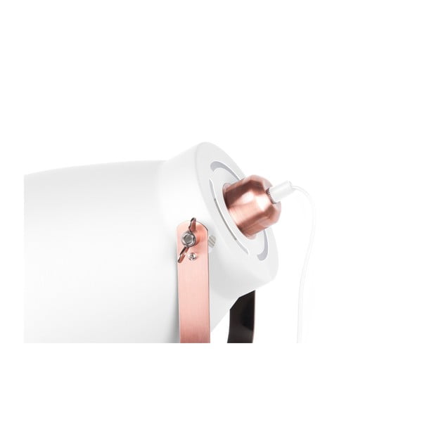 Bílá stojací lampa s detaily v měděné barvě Leitmotiv Mingle-image-1