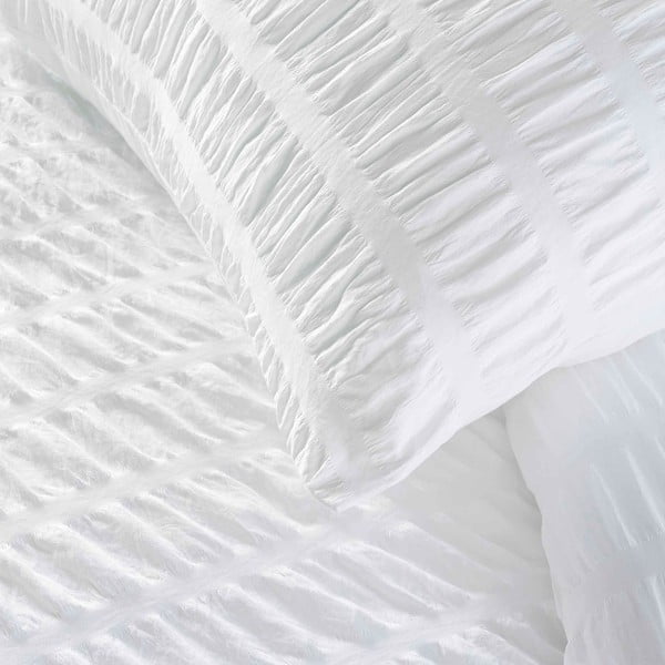 Bílé krepové povlečení na jednolůžko 140x200 cm Plissia – douceur d'intérieur-image-1