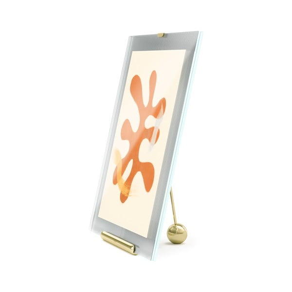 Skleněný stojací rámeček ve zlaté barvě 26x30,5 cm Flute – Umbra-image-3