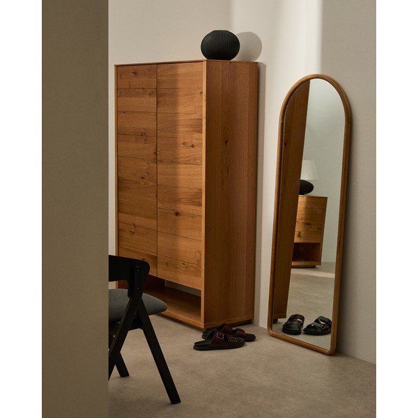 Nástěnné zrcadlo s dřevěným rámem 55x155 cm Milsa – Kave Home-image-1