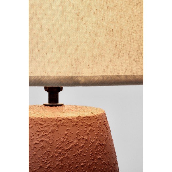 Keramická stolní lampa v terakotové barvě s textilním stínidlem (výška 41,5 cm) Irvin – Yes Everyday-image-3