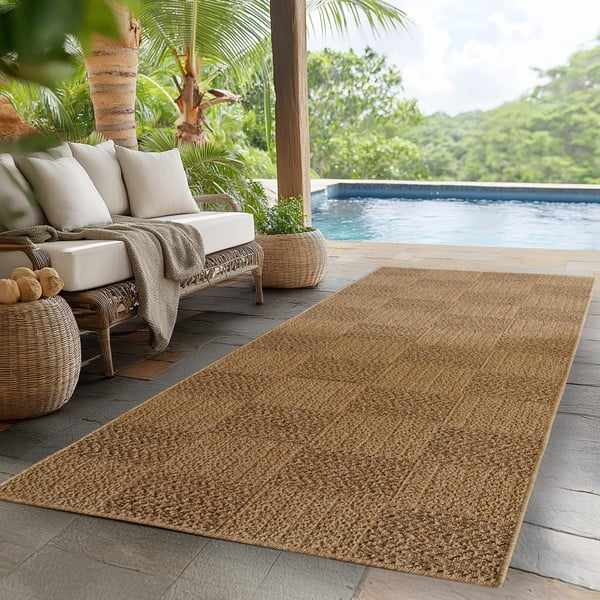 Hnědý vnitřní a venkovní běhoun 80x250 cm Timber 1405 – Ayyildiz Carpets-image-1