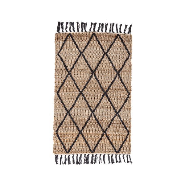Černý/v přírodní barvě ručně tkaný jutový koberec 60x90 cm Shaila – Yes Everyday