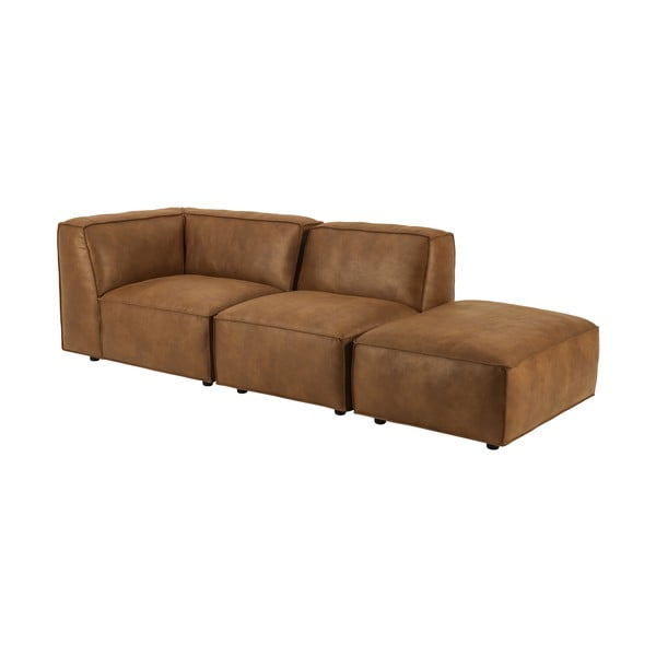 Koňakově hnědá lenoška z imitace kůže (levý roh) Fairfield Kentucky – Bonami Selection-image-3