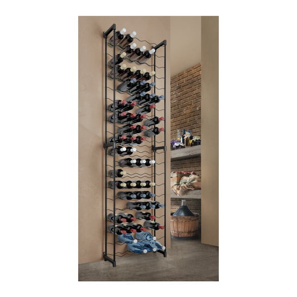 Černý kovový regál na víno na 50 lahví Barbera – Metaltex-image-3