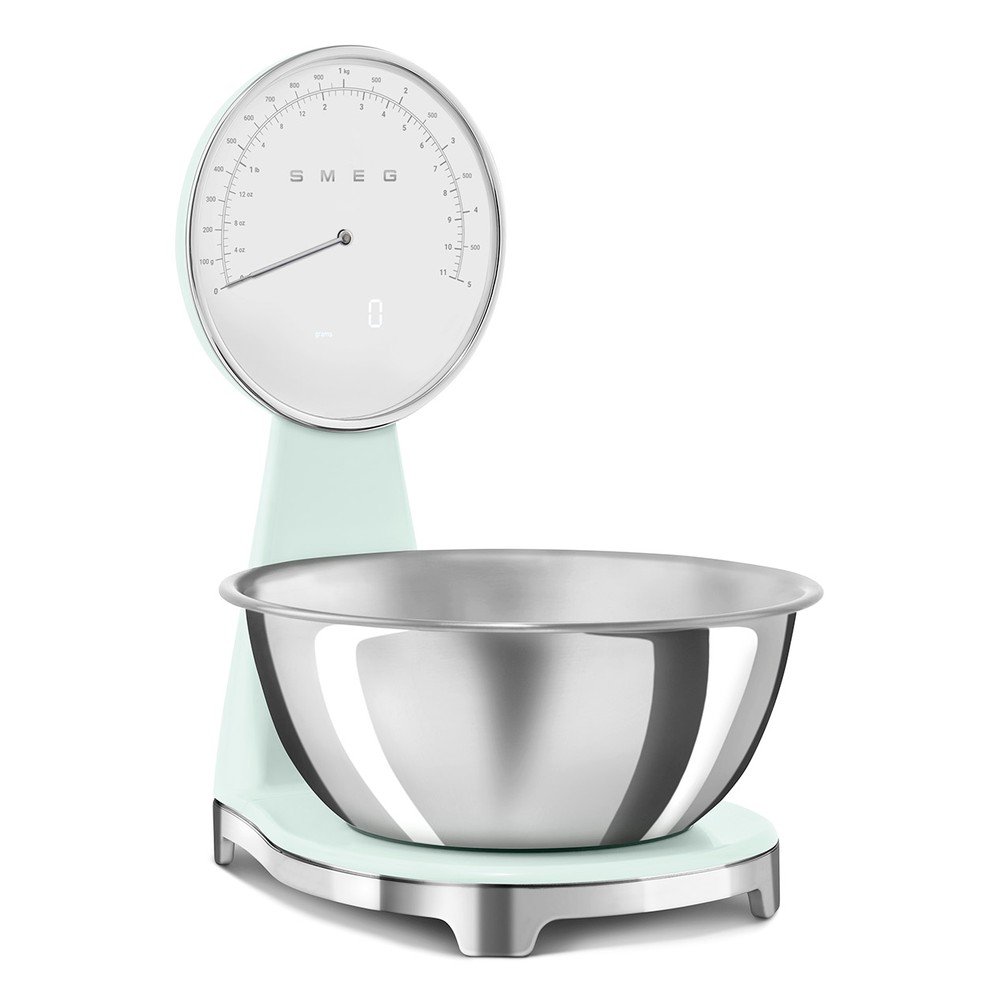 Světle zelená plastová digitální kuchyňská váha – SMEG