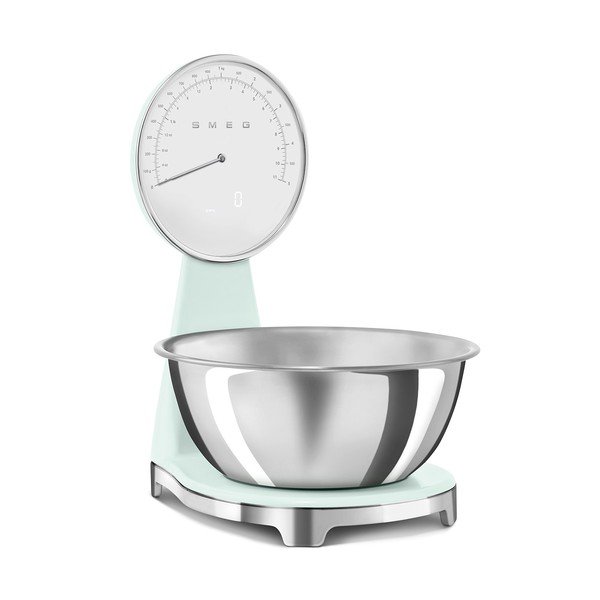 Světle zelená plastová digitální kuchyňská váha – SMEG
