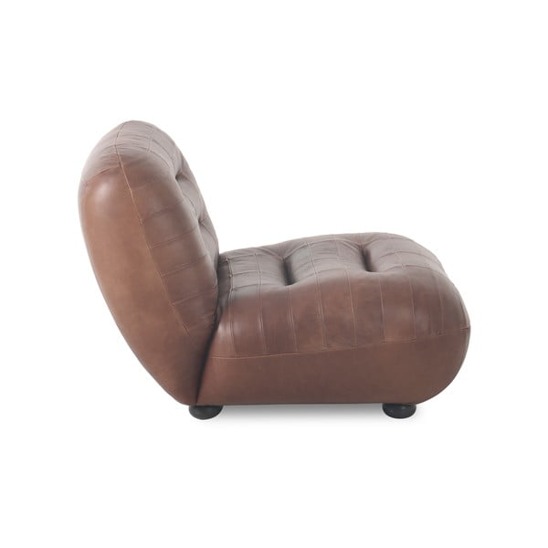 Hnědé kožené křeslo Wyatt – Dutchbone-image-2