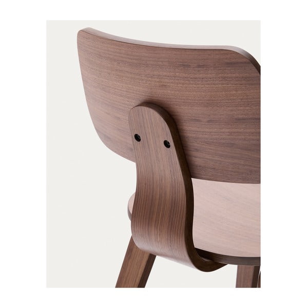 Tmavě hnědá jídelní židle v dekoru ořechu Gena – Kave Home-image-4