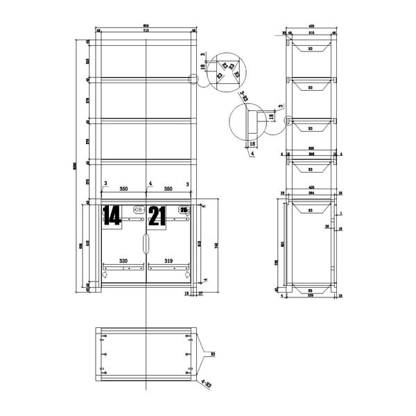 Hnědá knihovna Vipack Alex-image-2