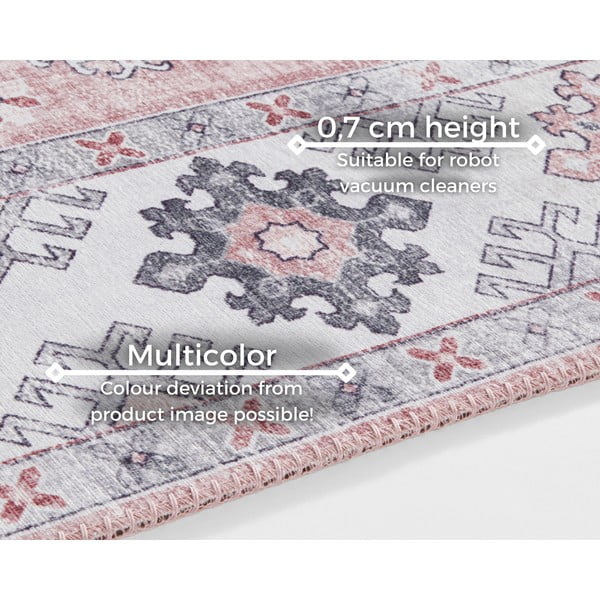 Světle růžový běhoun Nouristan Gratia, 80 x 200 cm-image-4