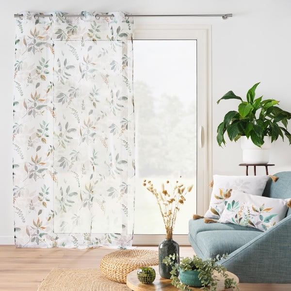 Bílo-zelená záclona 140x240 cm Dilaris – douceur d'intérieur-image-4