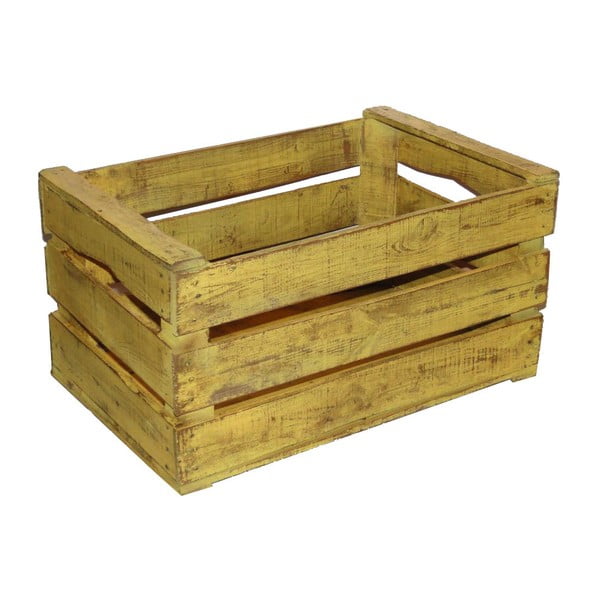 Žlutý dřevěný box Antic Line Wooden