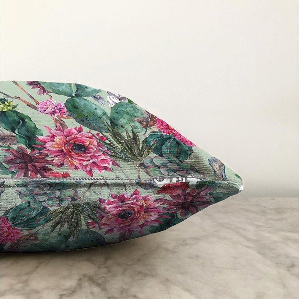 Zelený povlak na polštář s příměsí bavlny Minimalist Cushion Covers Cactus, 55 x 55 cm-image-1