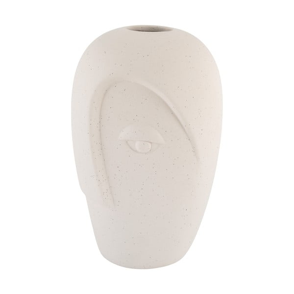 Krémová keramická váza (výška 19,5 cm) Face – House Nordic-image-4