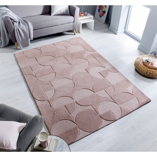 Růžový vlněný koberec Flair Rugs Gigi, 160 x 230 cm-image-1
