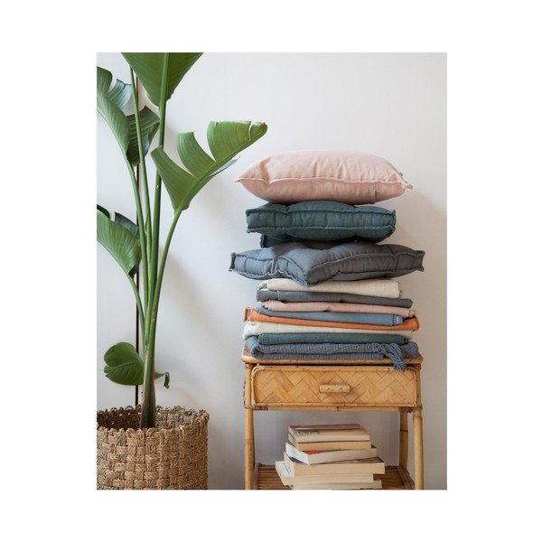 Světle růžový polštář s příměsí lnu Surdic Square, 37 x 37 cm-image-3