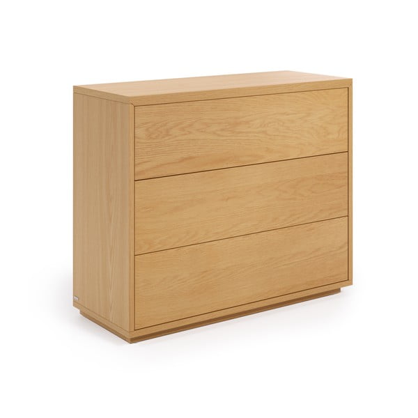 Nízká komoda v dekoru dubu v přírodní barvě 90x75 cm Abilen - Kave Home-image-2