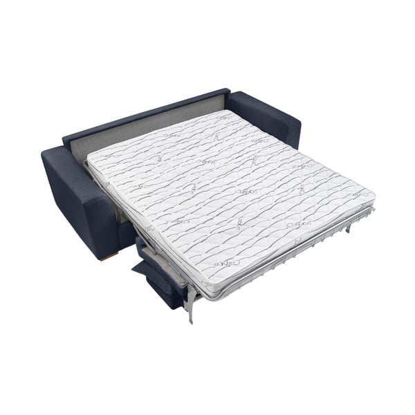 Tmavě modrá manšestrová rozkládací pohovka 225 cm Augustin – Bobochic Paris-image-4