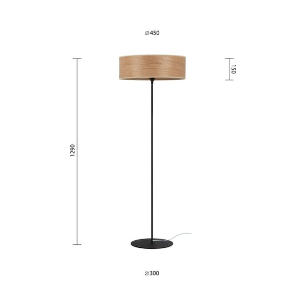 Stojací svítidlo z třešňové dýhy Sotto Luce TSURI XL, ø 45 cm-image-2