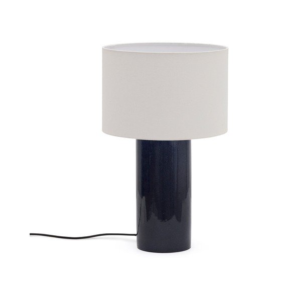 Modrá stolní lampa s textilním stínidlem (výška 53,5 cm) Toneric – Kave Home
