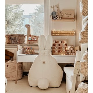 Krémový dětský sedací vak Funny Bunny – The Brooklyn Kids