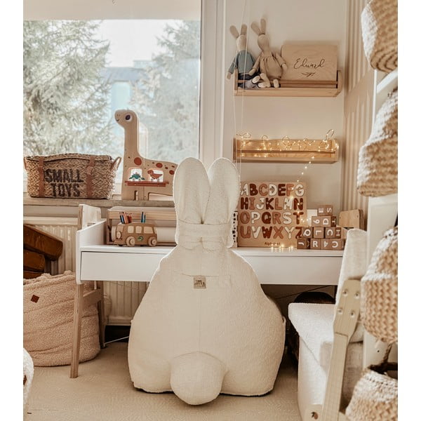 Krémový dětský sedací vak Funny Bunny – The Brooklyn Kids-image-1