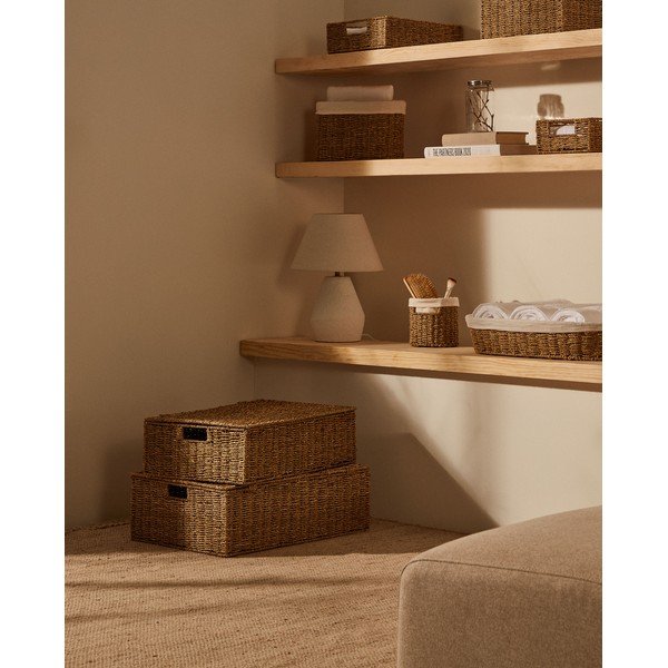 Košíky v sadě 2 ks z mořské trávy 40x60x21 cm Tossa – Kave Home-image-1