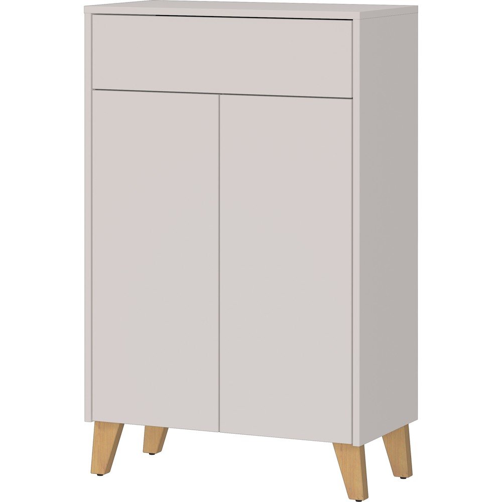 Krémová matná vysoká koupelnová skříňka 63x101 cm Arnea – Germania