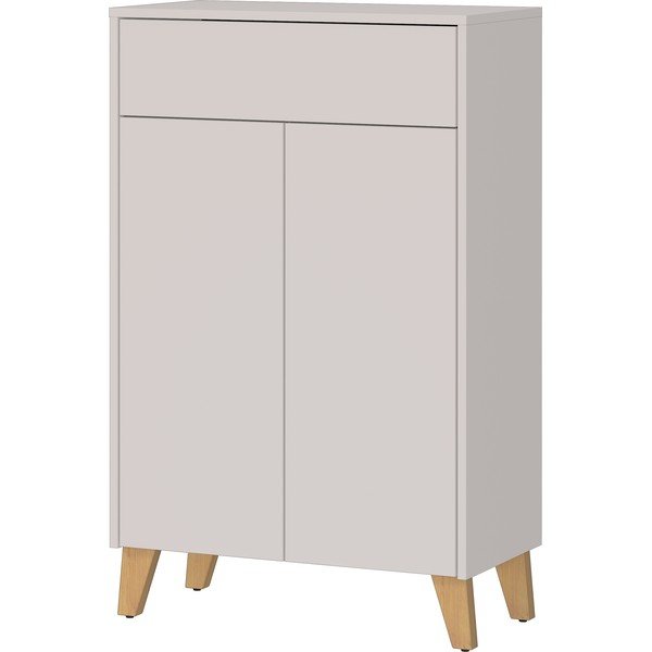 Krémová matná vysoká koupelnová skříňka 63x101 cm Arnea – Germania