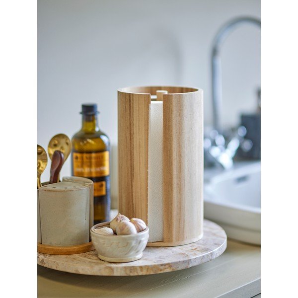 Dřevěný stojan na papírové utěrky v přírodní barvě ø 14,5 cm Celian – Bloomingville-image-1